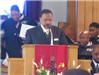 Pastor speaking in the Antioch Missionary Baptist Church