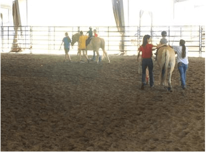 People riding horses