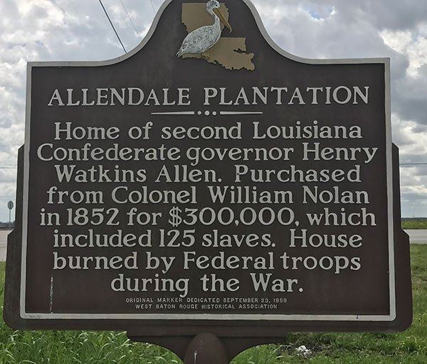 Allendale Plantation Marker